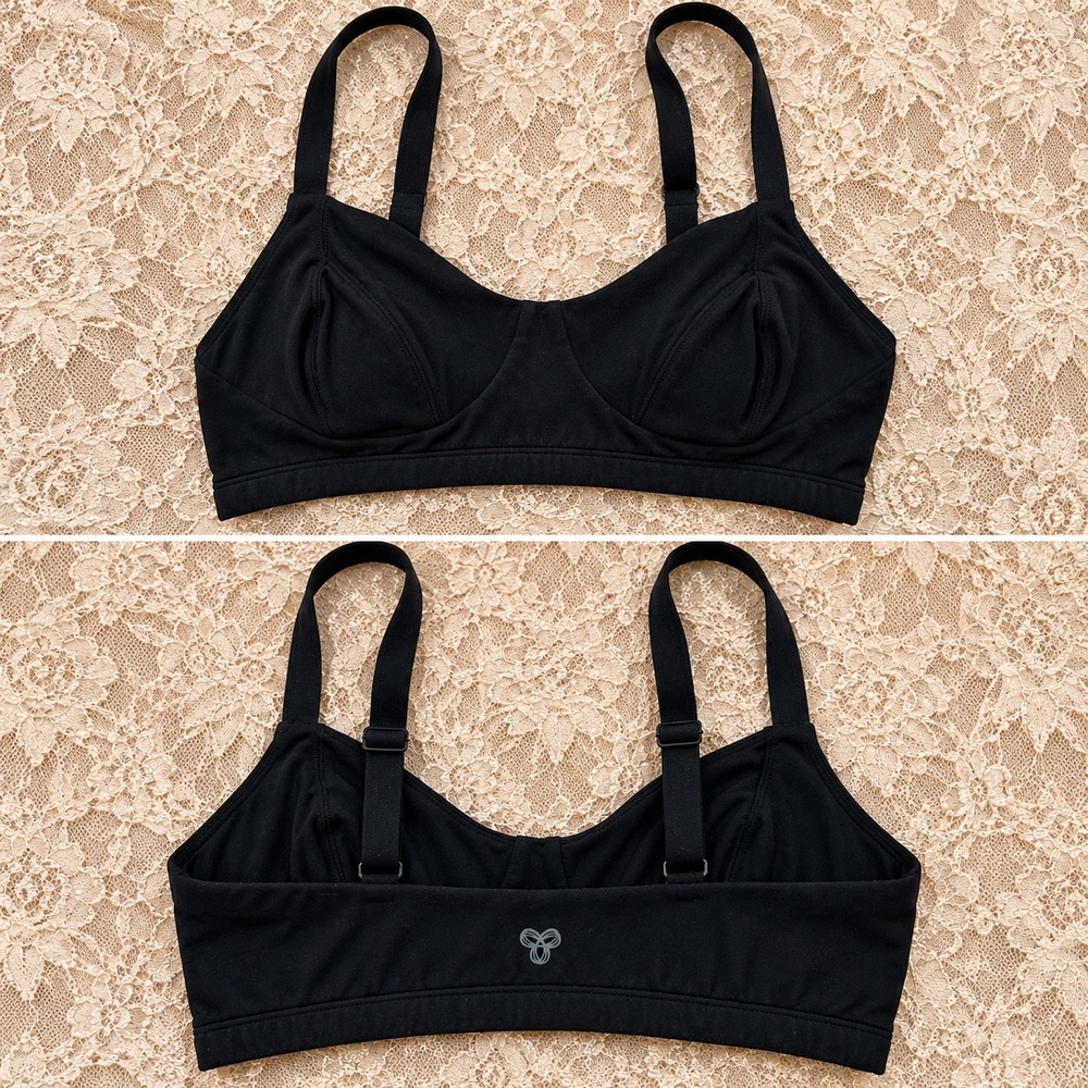 Aritzia TnAction Black Sports Bra XL Yoga Minimalist Gym Workout Lounge